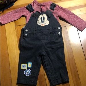 Mickey Overall and Onsie set